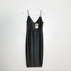 NWT Forever 21 Faux Black Leather Bodycon Dress